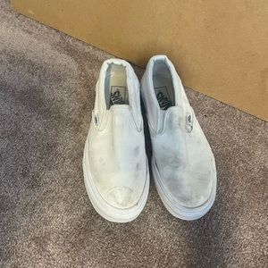 White slip on vans